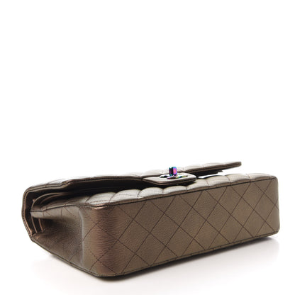 Chanel Iridescent Goatskin Quilted Medium Double Flap Bronze 4 of 10