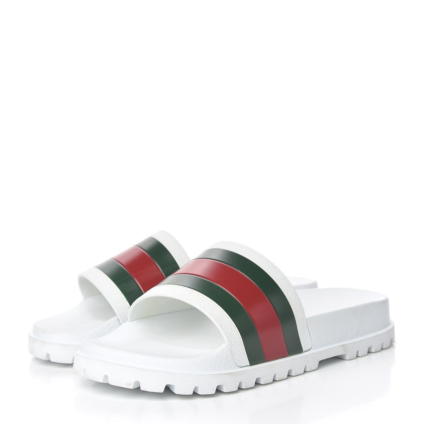 Rubber Web Mens Lug Sole Slide Sandals 6 Great White Green Red