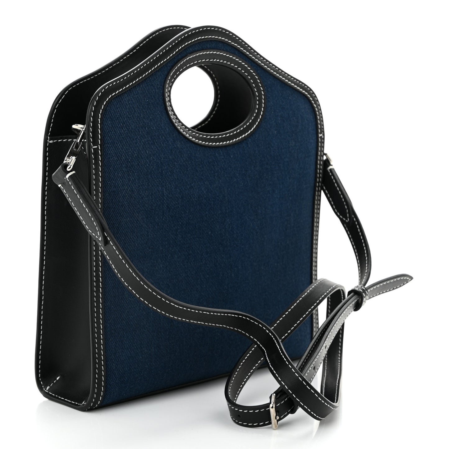 Denim Smooth Calfskin Mini Pocket Bag Blue