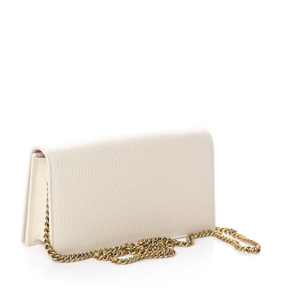 Gucci Calfskin GG Marmont Bow Chain Wallet White 2 of 8
