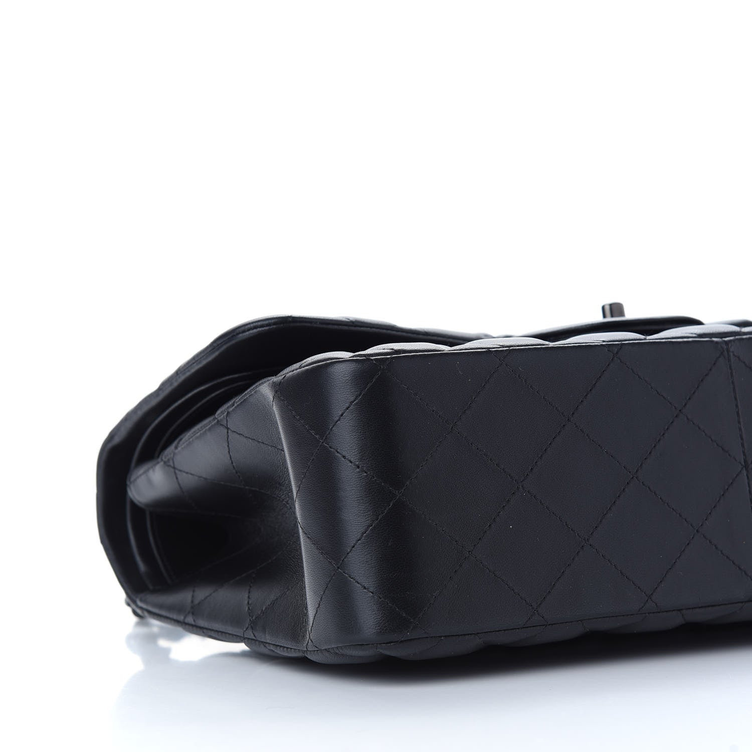 Chanel Lambskin Quilted Jumbo Double Flap So Black 8 of 10