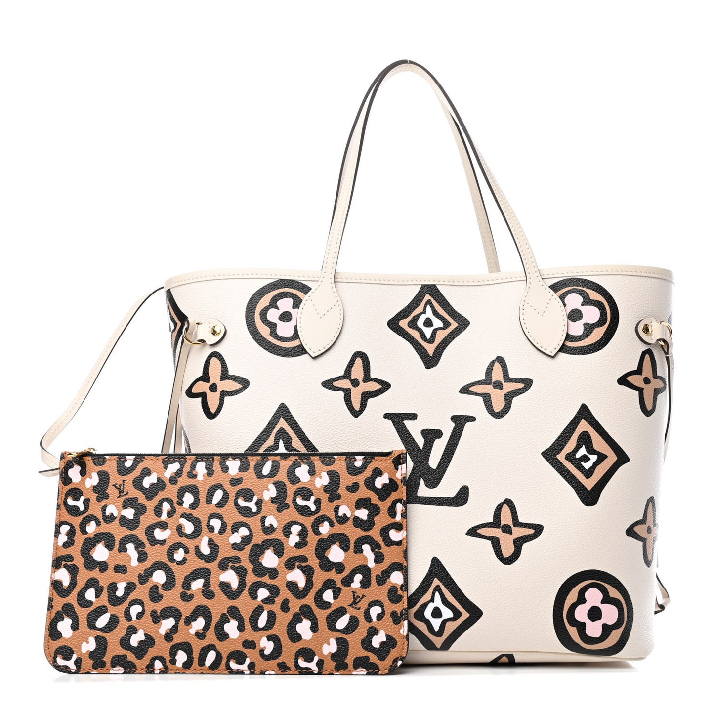Monogram Giant Wild At Heart Neverfull MM Creme