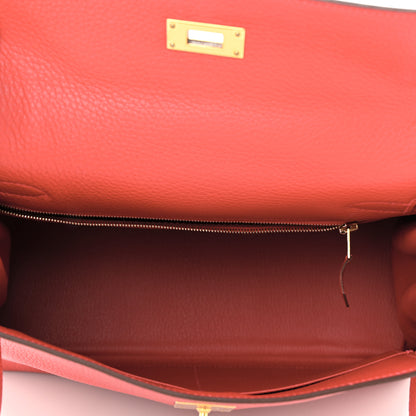 Hermes Taurillon Clemence Kelly Retourne 28 Rouge Casaque 5 of 10