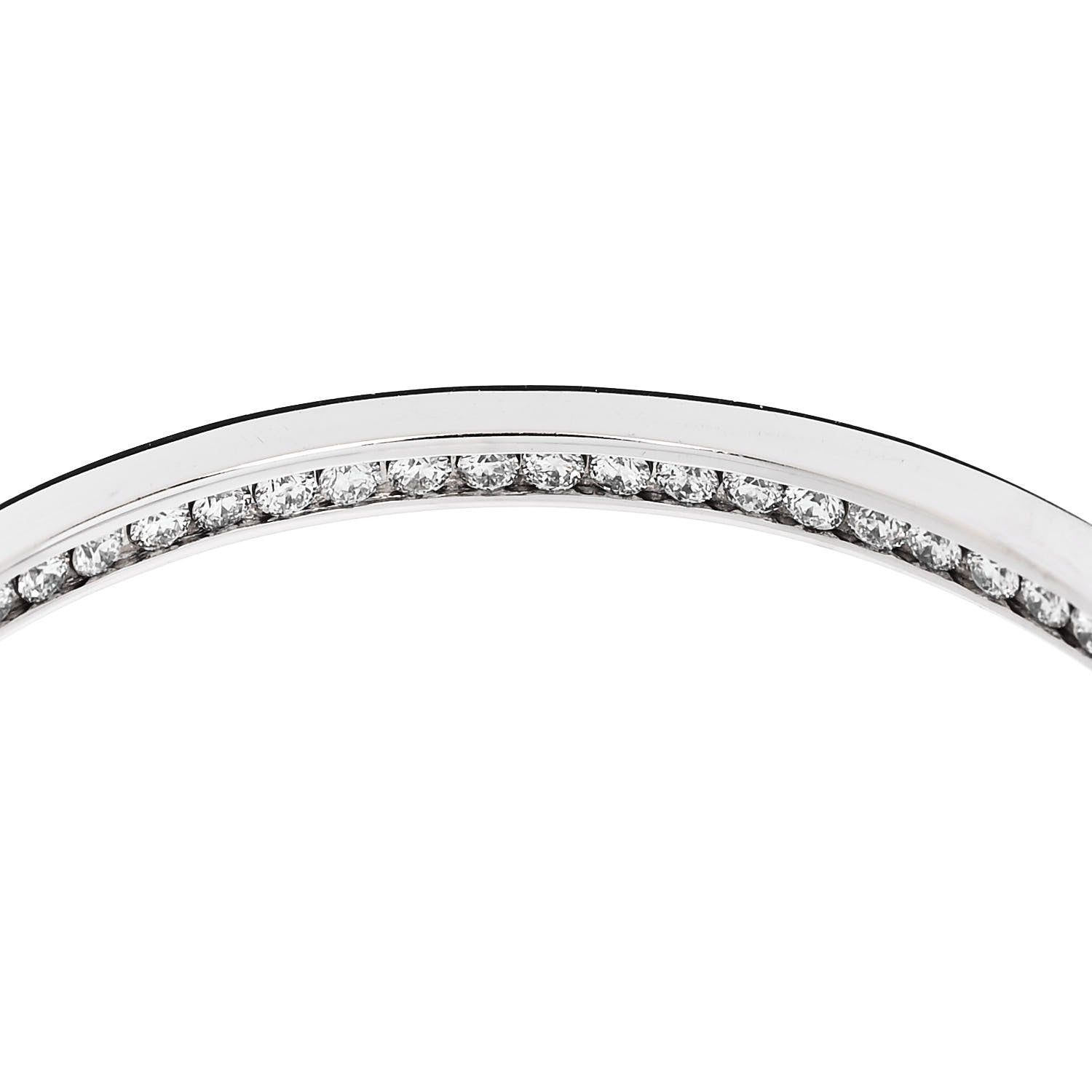 Parker & West by FASHIONPHILE 18K White Gold Diamond 1.40ct Large Channel Set Inside Out Hoop Earrings 6 of 8