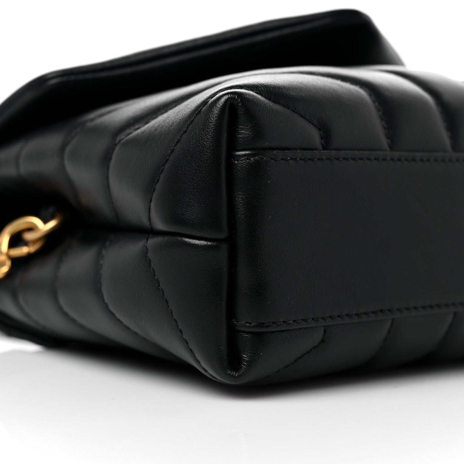 Saint Laurent Calfskin Y Quilted Monogram Toy Loulou Crossbody Bag Black 9 of 11