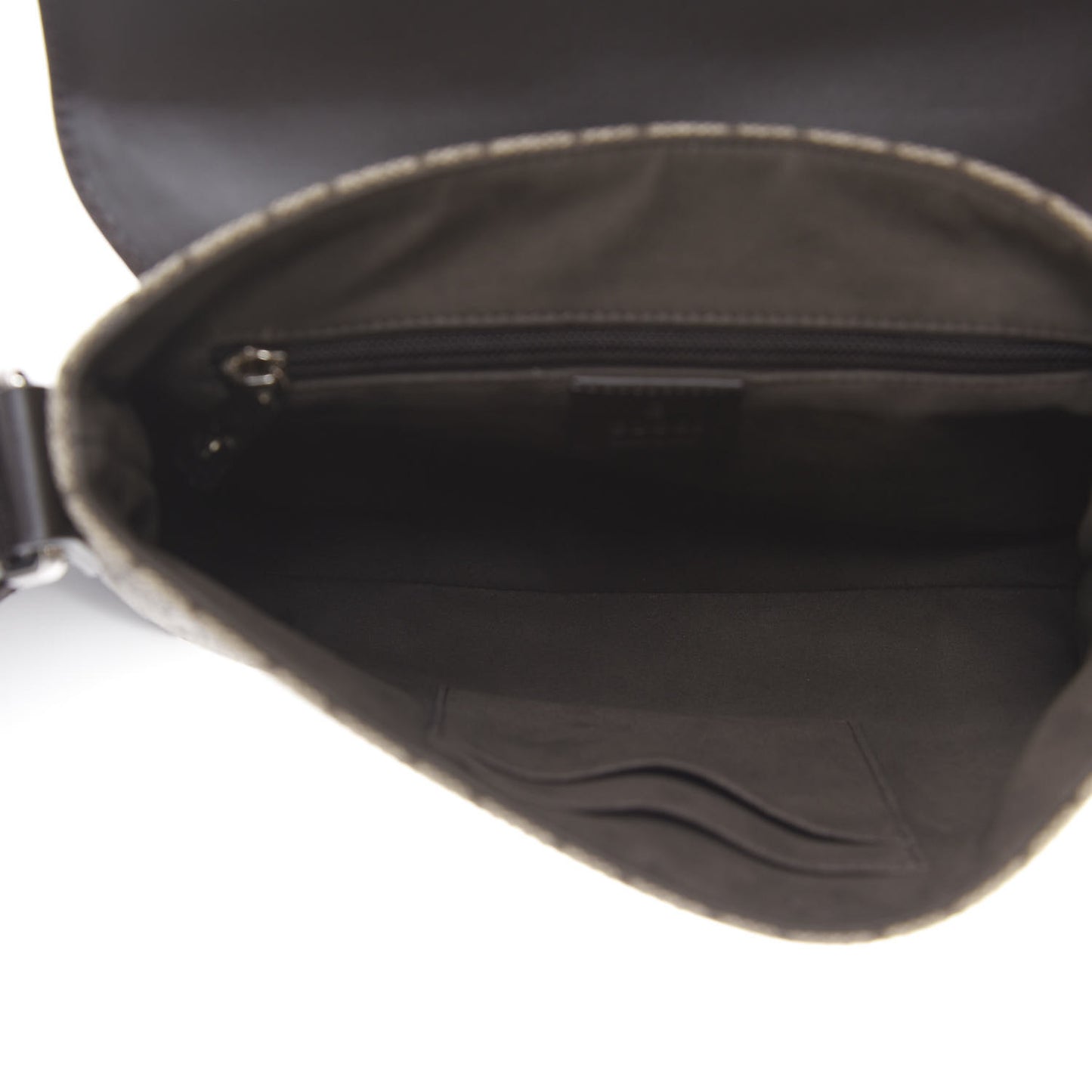 GG Supreme Monogram Selleria Calfskin Satchel Messenger Bag Beige Ebony Cocoa Marrone Scuro