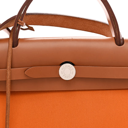 Hermes Vache Hunter Toile Herbag Zip 31 PM Orange Fauve 9 of 14