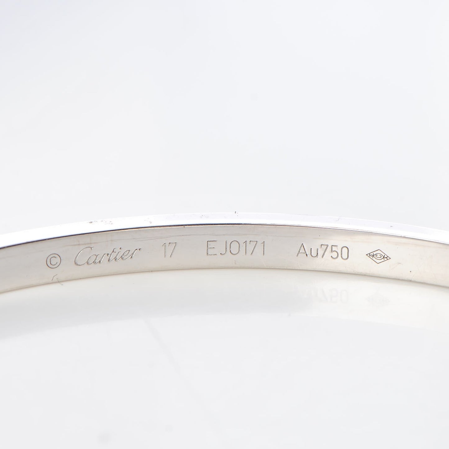 18K White Gold Small LOVE Bracelet 17