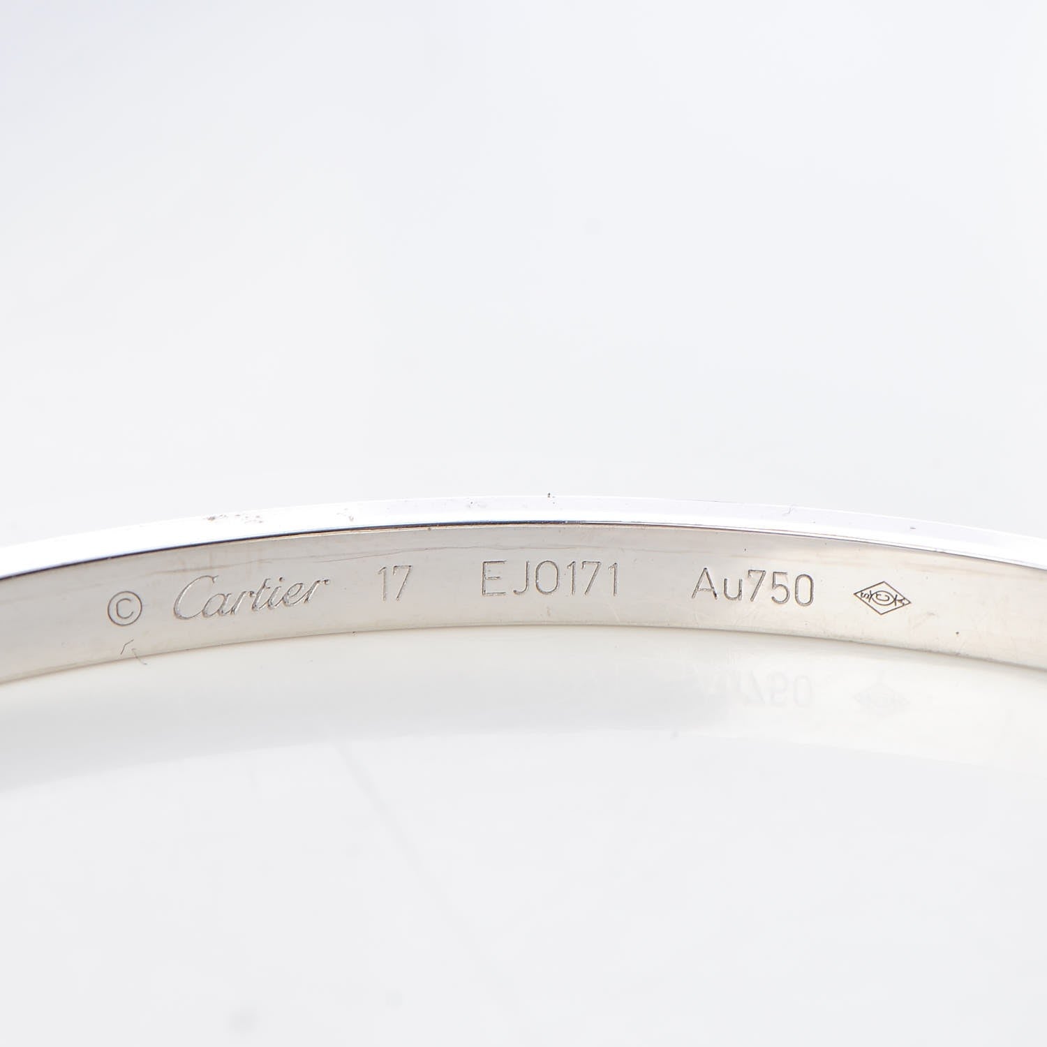 Cartier 18K White Gold Small LOVE Bracelet 17 5 of 6