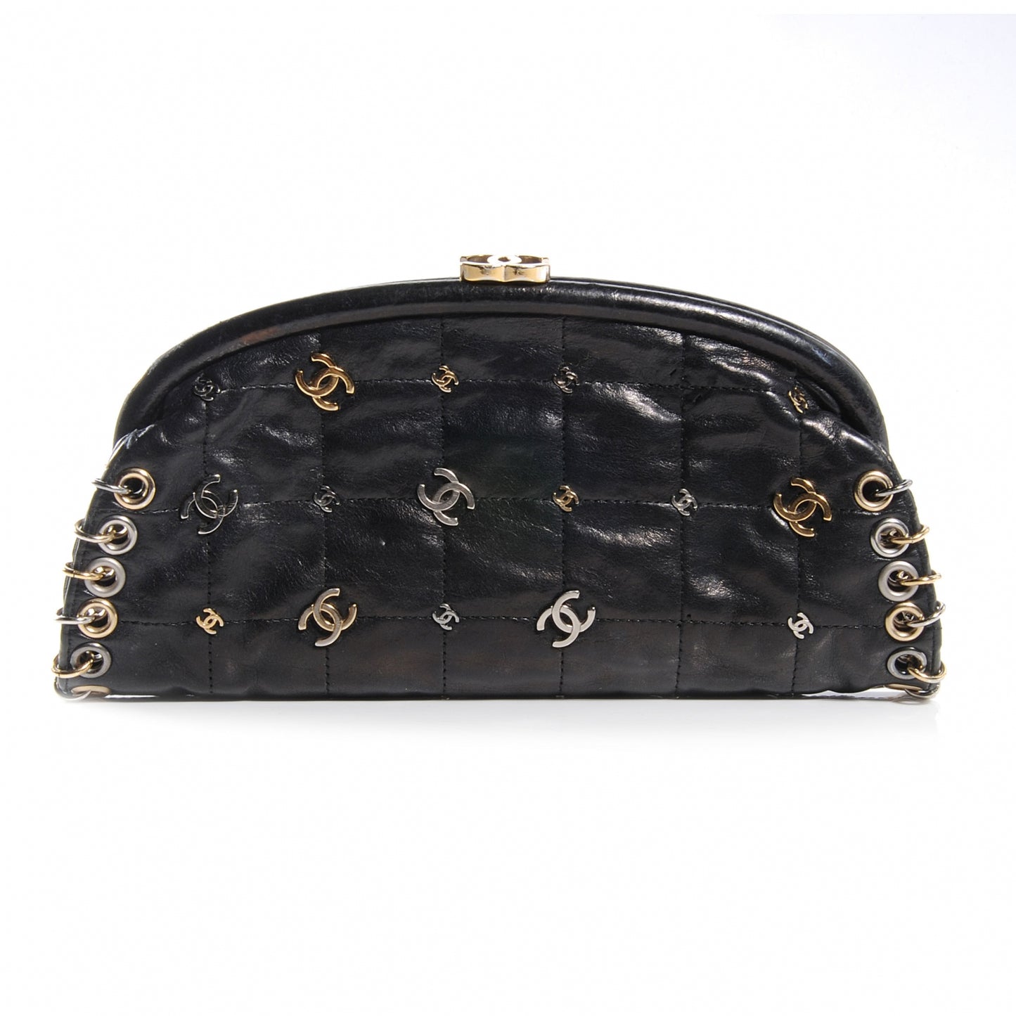 Leather Rockstar Symbols Clutch