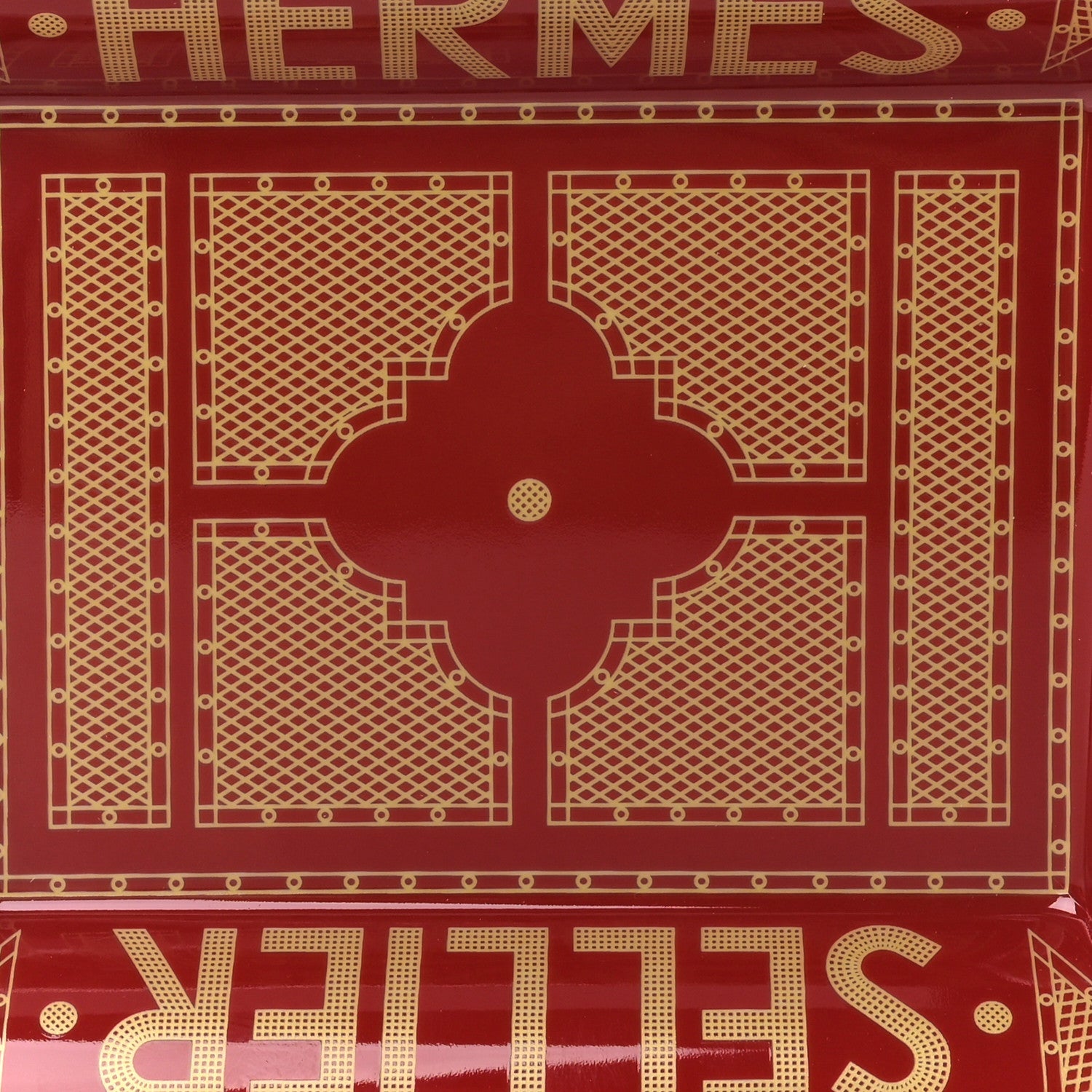 Hermes Porcelain Sellier Change Tray Rouge Or 4 of 6