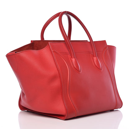 Celine Supple Calfskin Medium Phantom Luggage Vermillion 3 of 21