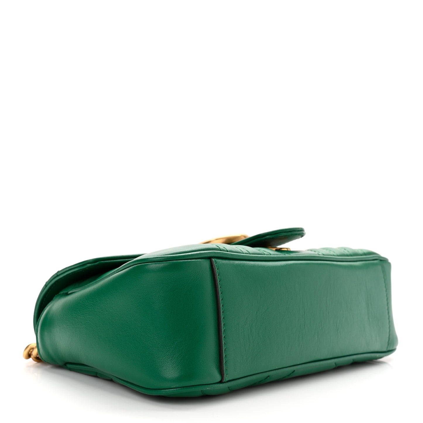 Calfskin Matelasse Mini GG Marmont Shoulder Bag Emerald Green