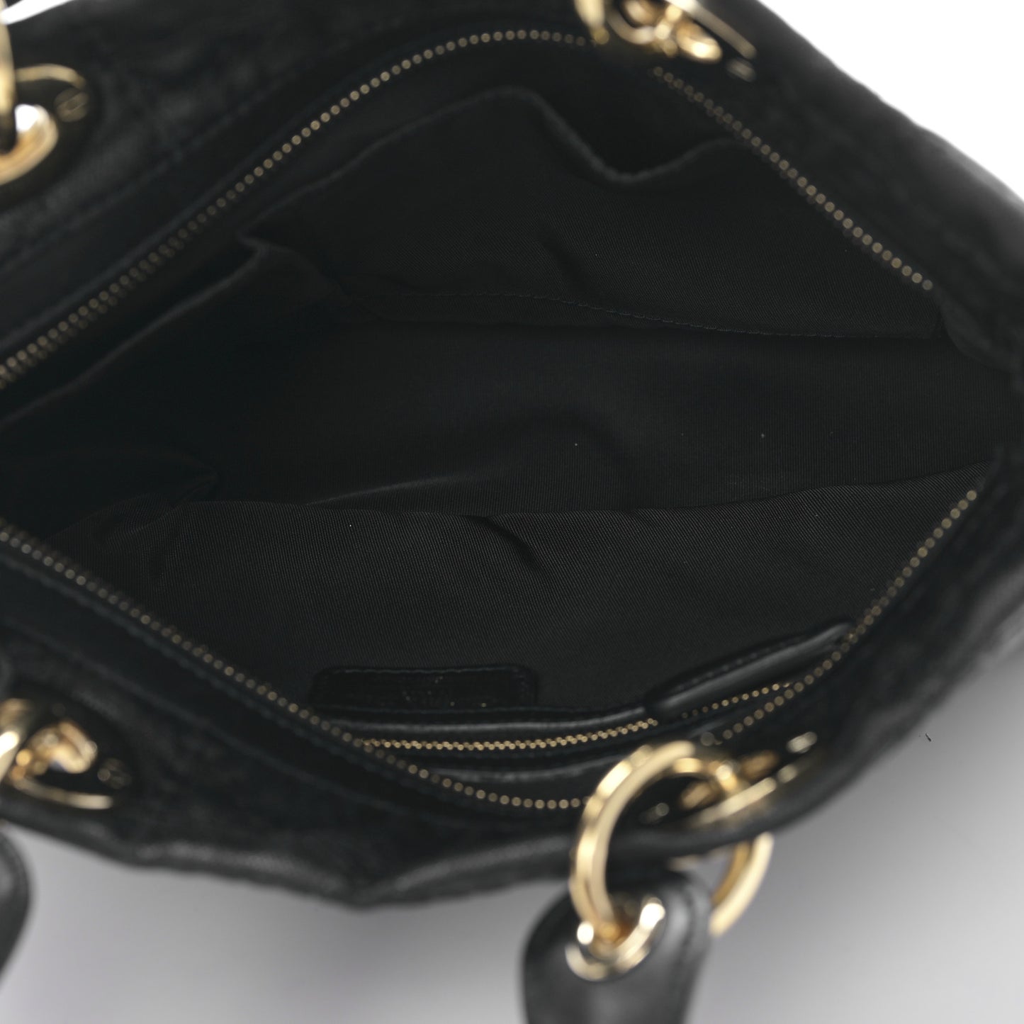 Coated Canvas Cannage Large Dior Soft Shopping Tote Black
