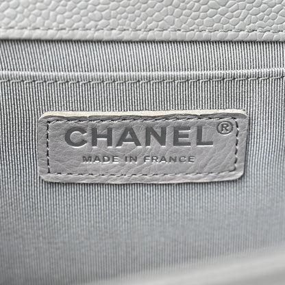 Chanel Caviar Chevron Quilted Medium Boy Flap Grey 6 of 14
