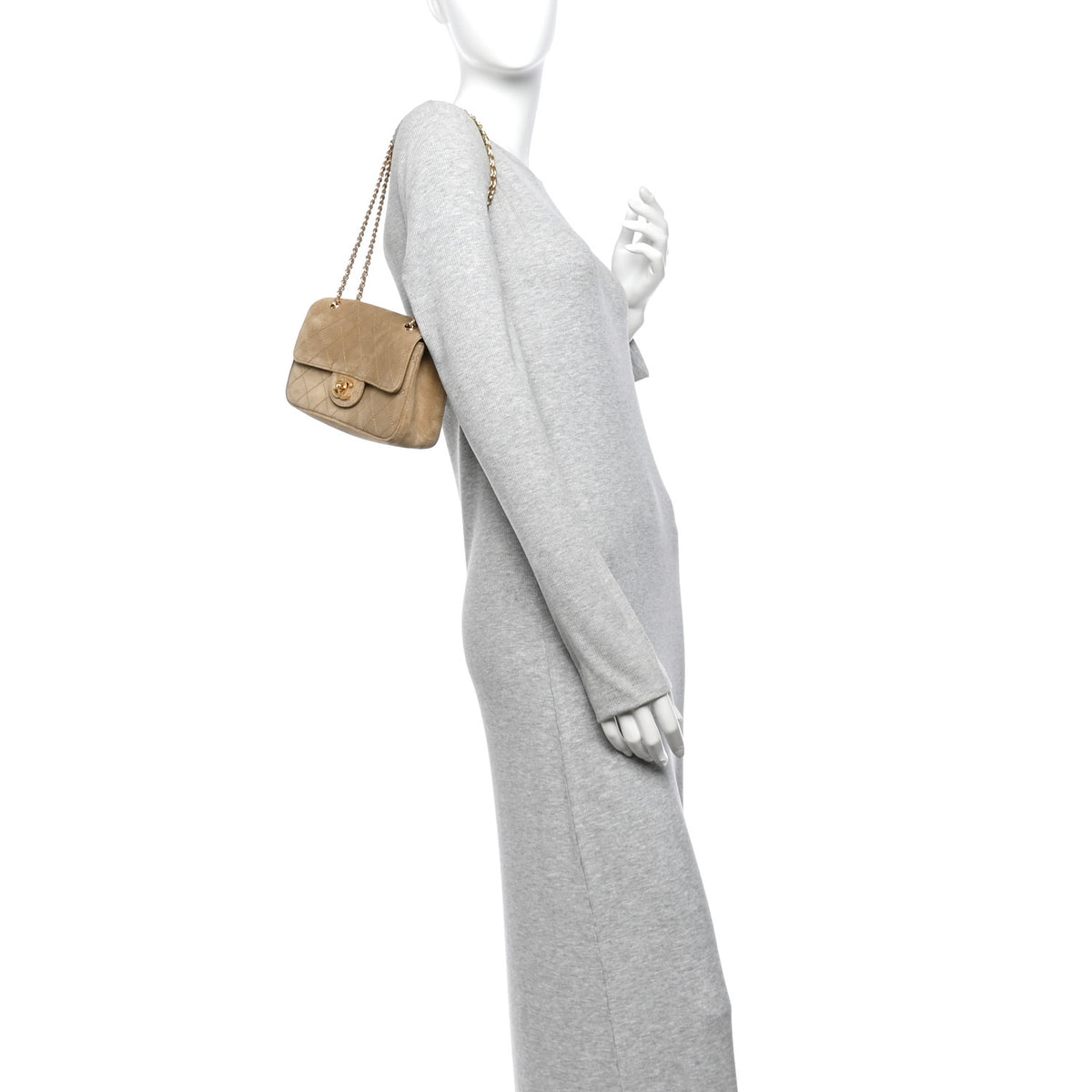 Chanel Suede Calfskin Mini Souplissimo Flap Dark Beige 2 of 11