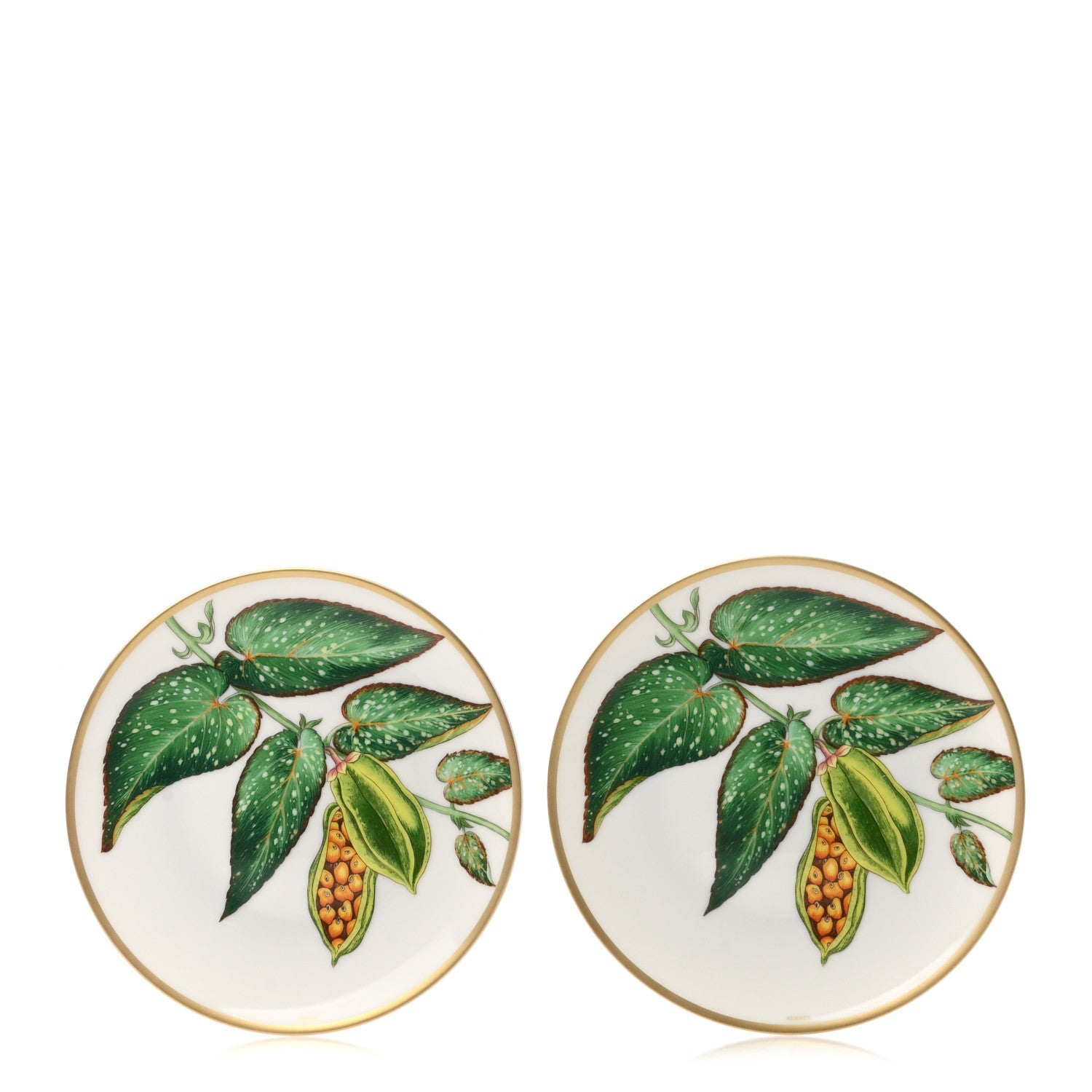 Hermes Porcelain Passifolia Bread and Butter Plate Set of 2 1 of 6