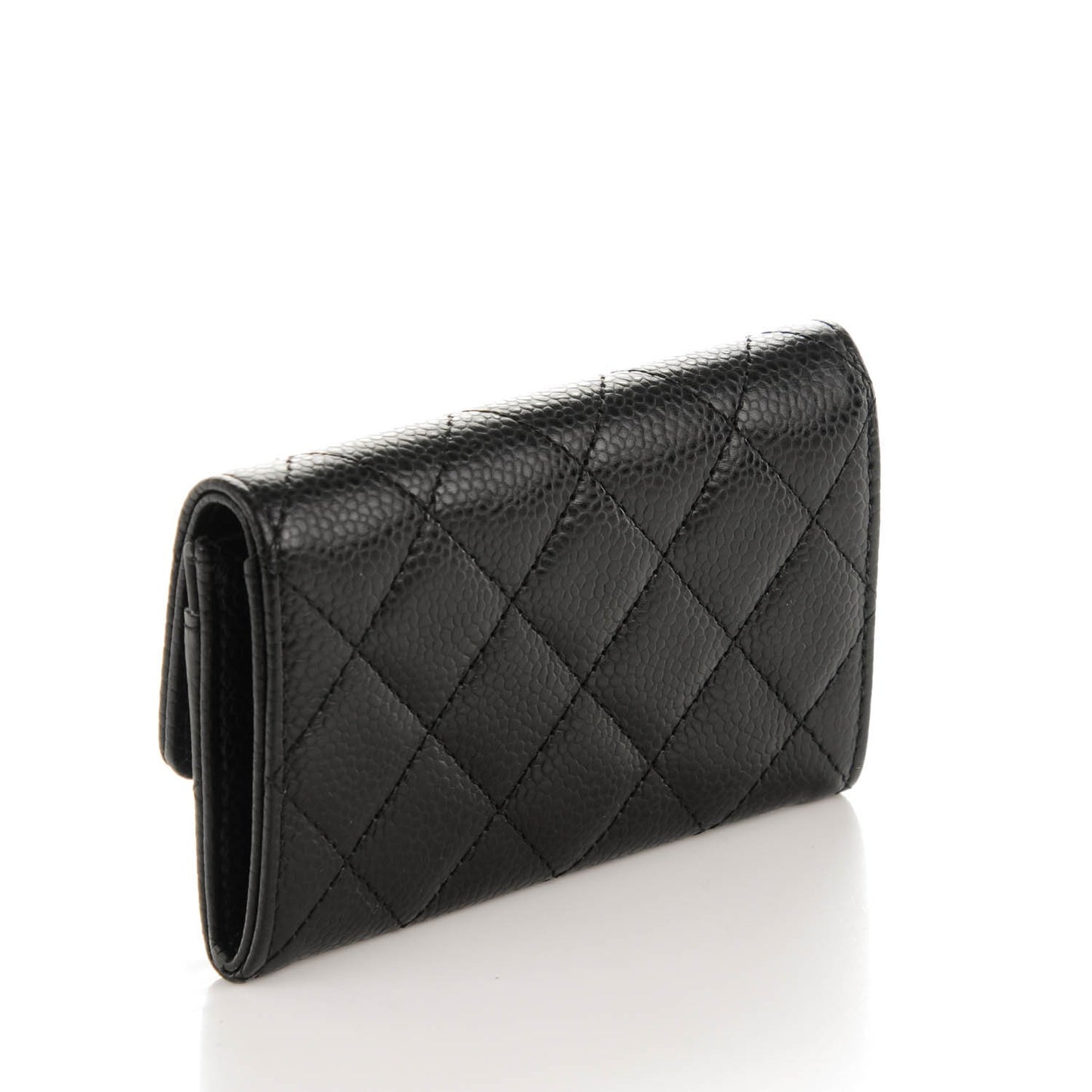 Caviar Quilted Card Holder Black