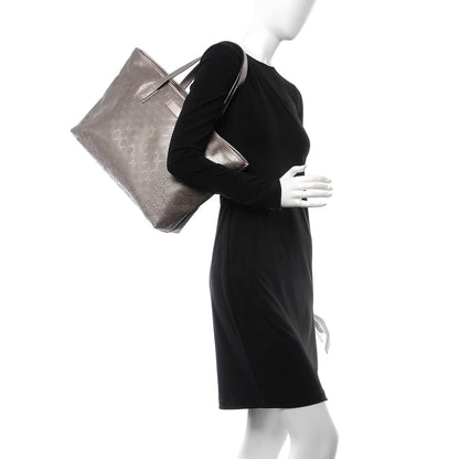 Gucci Imprime Monogram Medium Zippered Shopping Tote Pewter 2 of 10