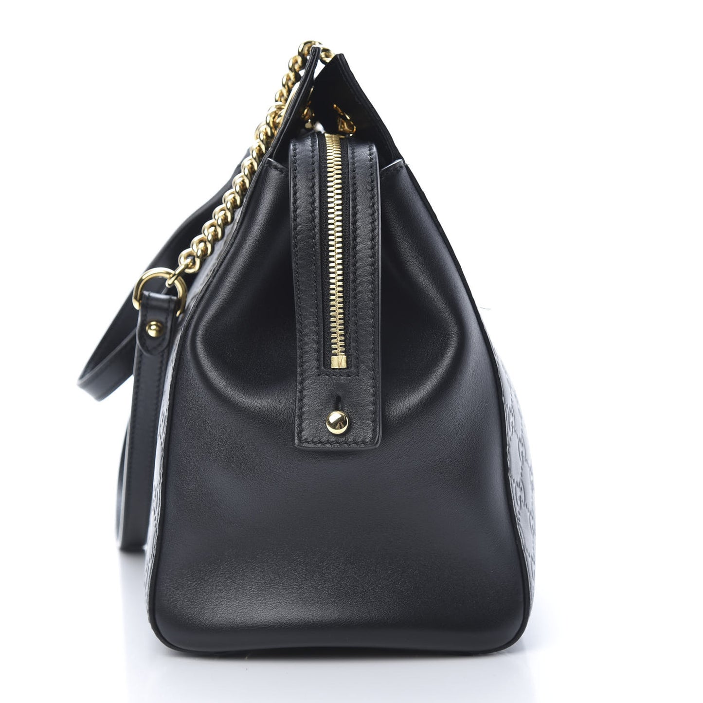 Guccissima Signature Large Shoulder Tote Bag Black