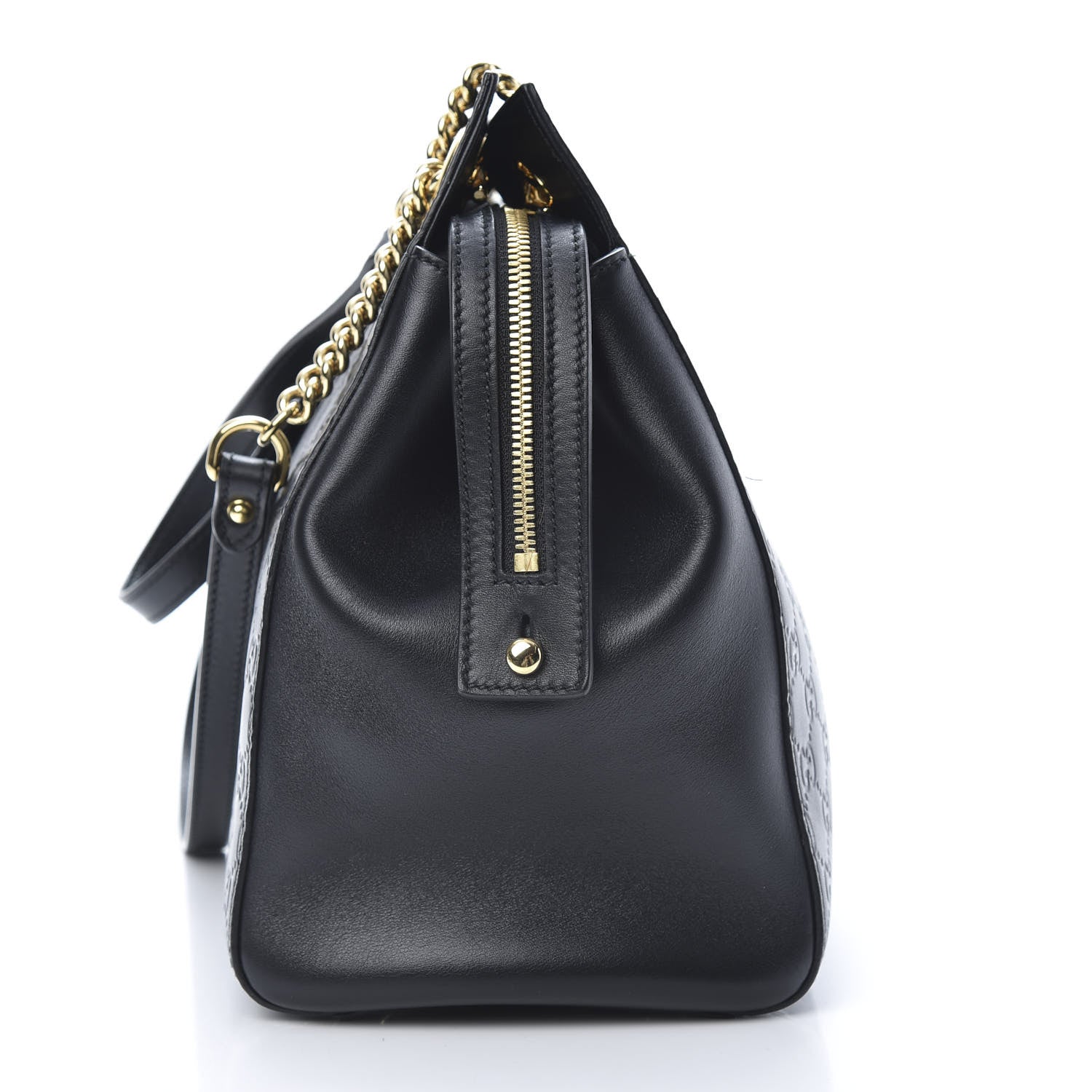 Gucci Guccissima Signature Large Shoulder Tote Bag Black 16 of 17