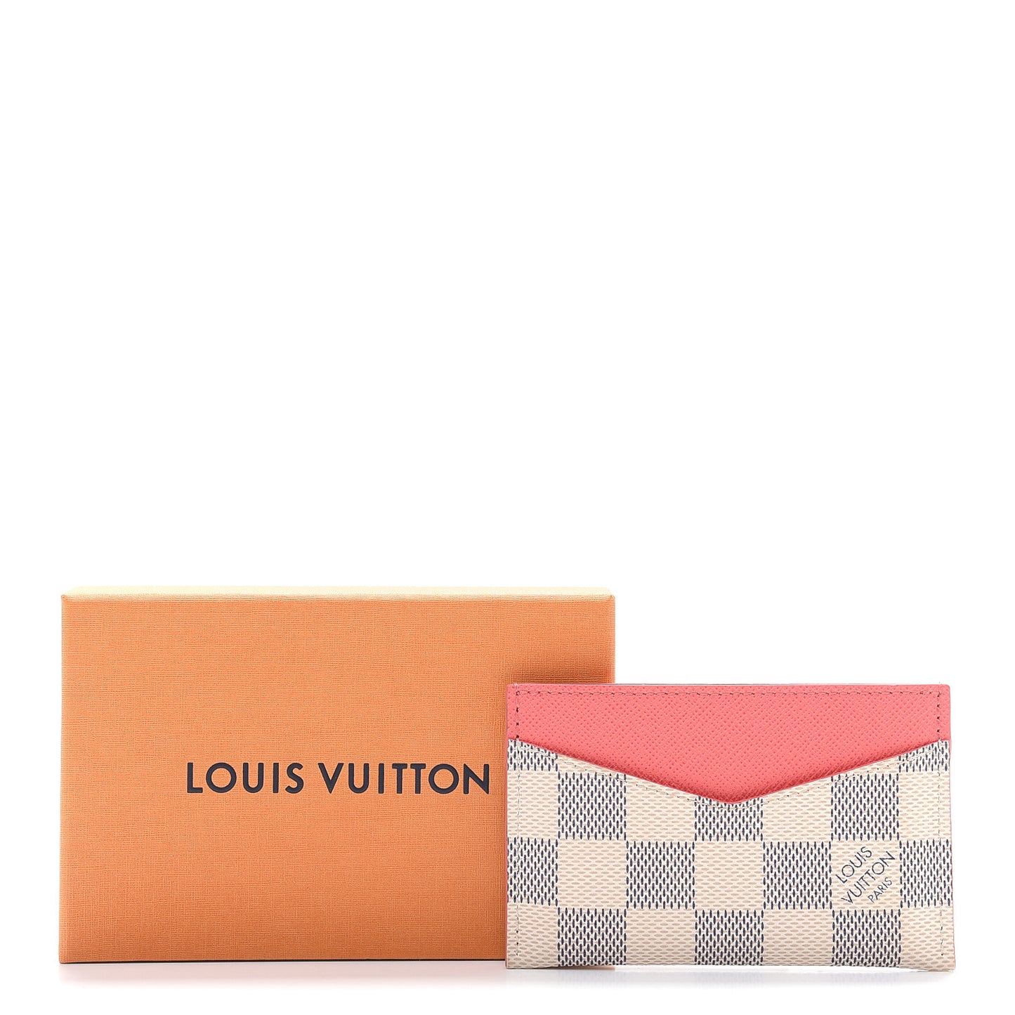 Damier Azur Daily Card Holder Rose Papaye