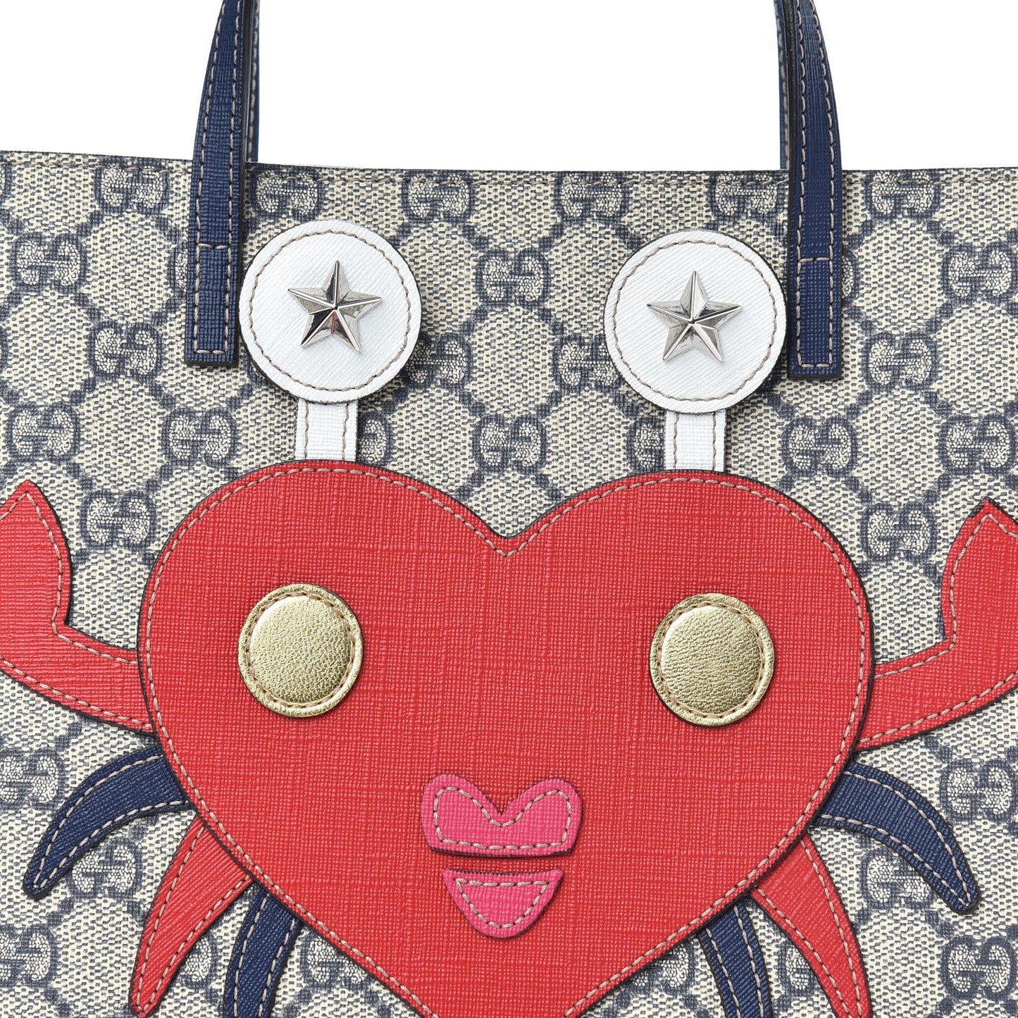 GG Supreme Monogram Childrens Crab Tote Navy