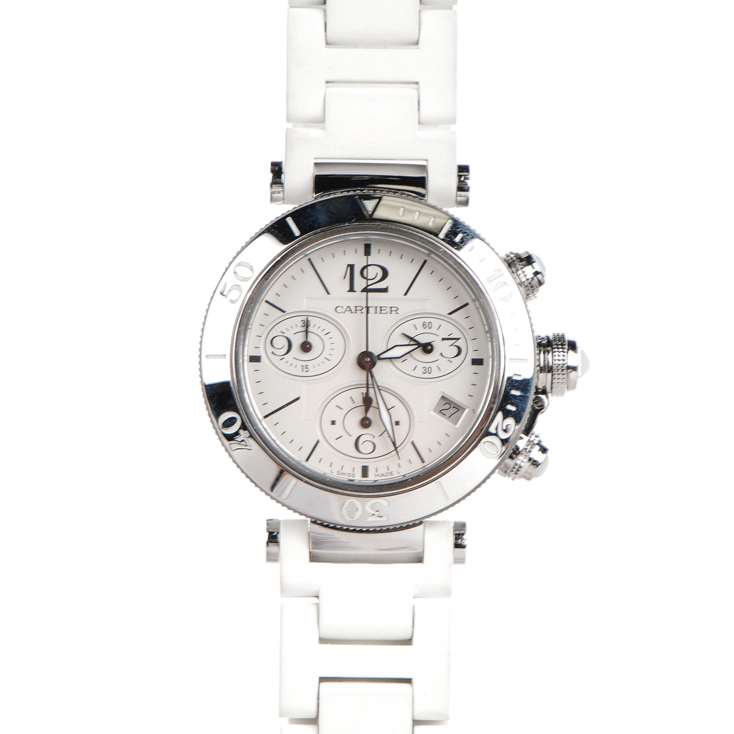 Cartier Stainless Steel Rubber 37mm Pasha C Seatimer Quartz Watch 1 of 12