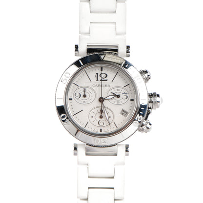 Cartier Stainless Steel Rubber 37mm Pasha C Seatimer Quartz Watch 1 of 12