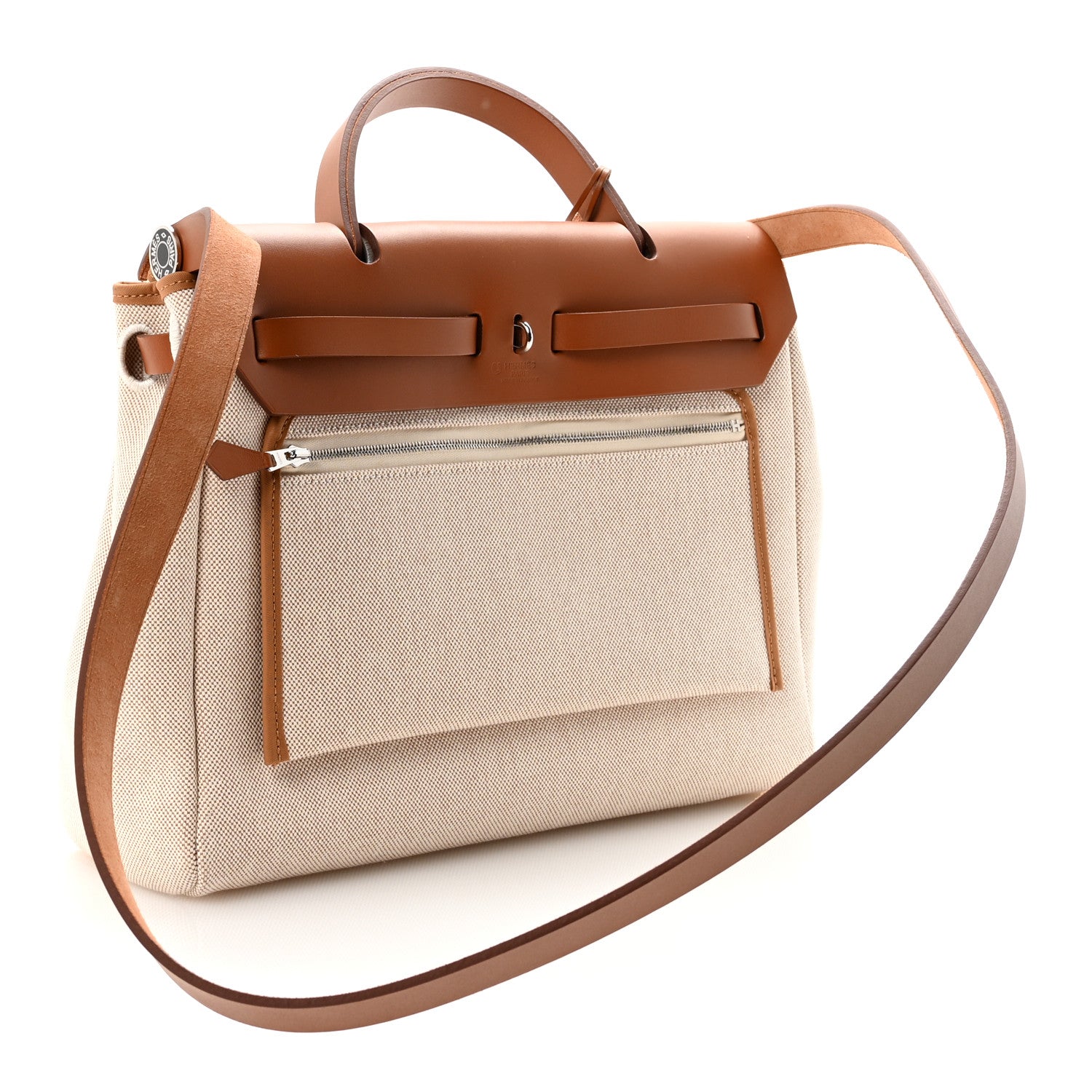 Hermes H Plume Canvas Vache Hunter Circuit 24 Herbag Zip Retourne 31 Naturel 4 of 11