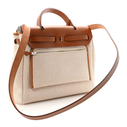 Hermes H Plume Canvas Vache Hunter Circuit 24 Herbag Zip Retourne 31 Naturel 4 of 11