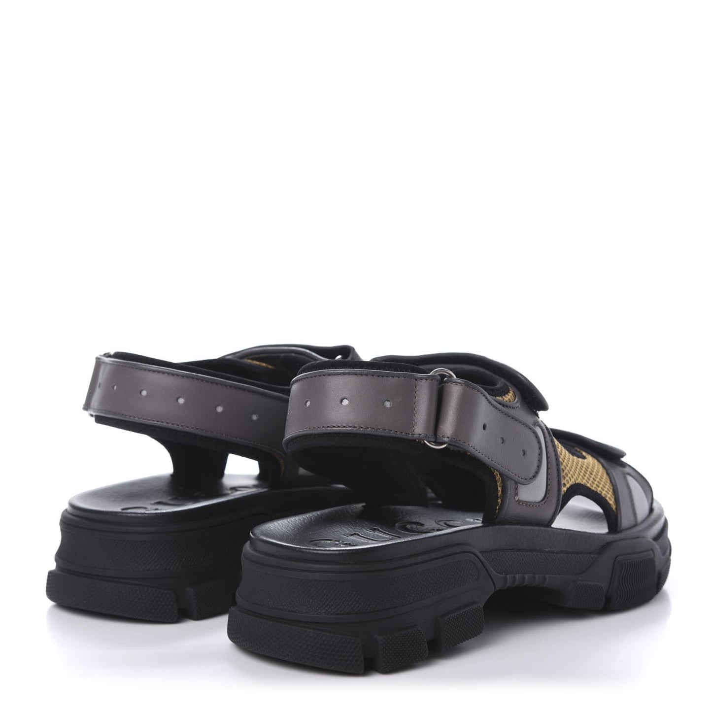 X SEGA Nappa Mesh Mens Aguru Sandals 8 Loess Black