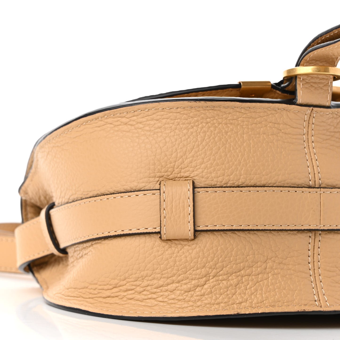 Calfskin Mini Marcie Round Crossbody Bag Nude