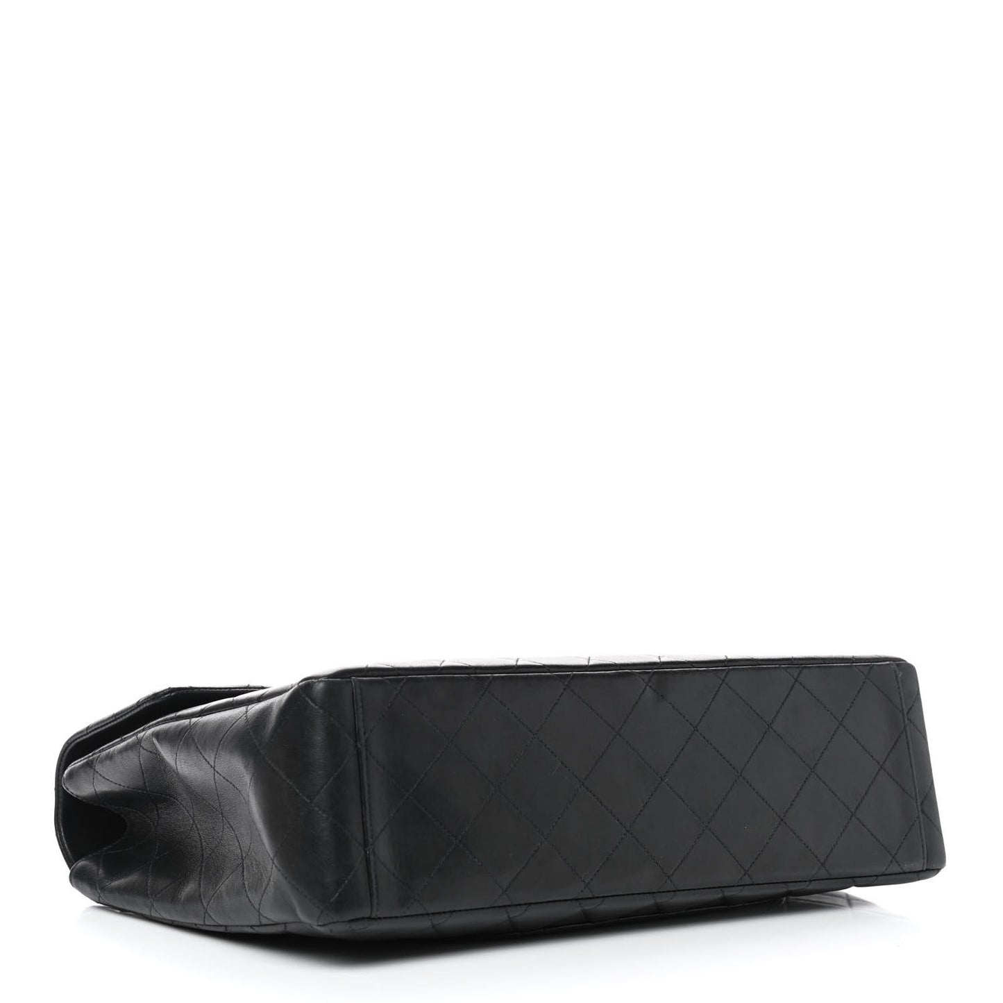 Lambskin Quilted XL Jumbo Single Flap Black