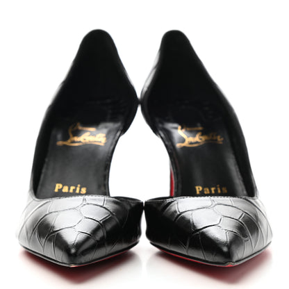 Christian Louboutin Crocodile Embossed Calfskin Iriza 100 Pumps 36 Black 2 of 9