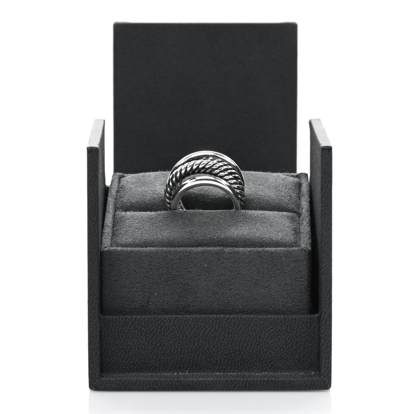 Sterling Silver Wide Crossover Cable Ring 49 4.75