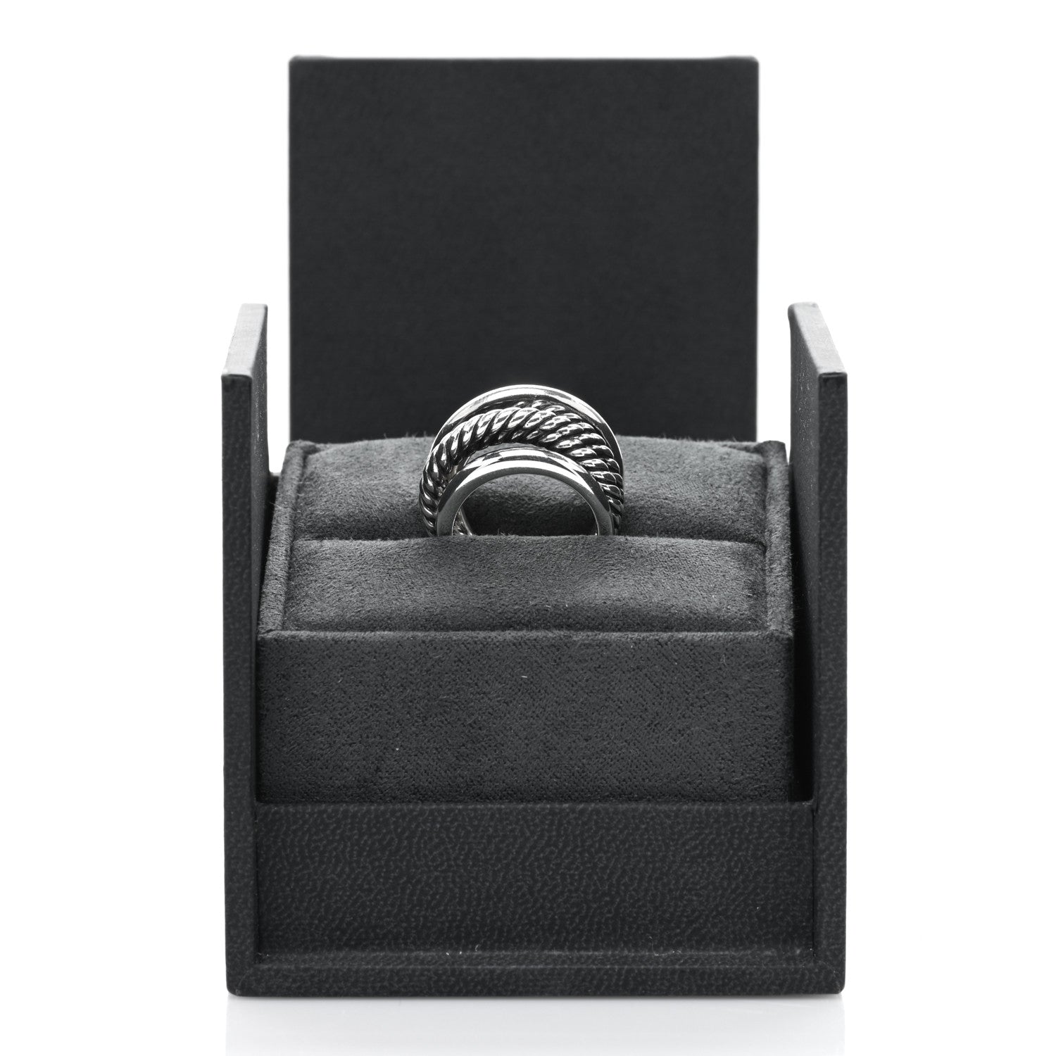 David Yurman Sterling Silver Wide Crossover Cable Ring 49 4.75 5 of 5