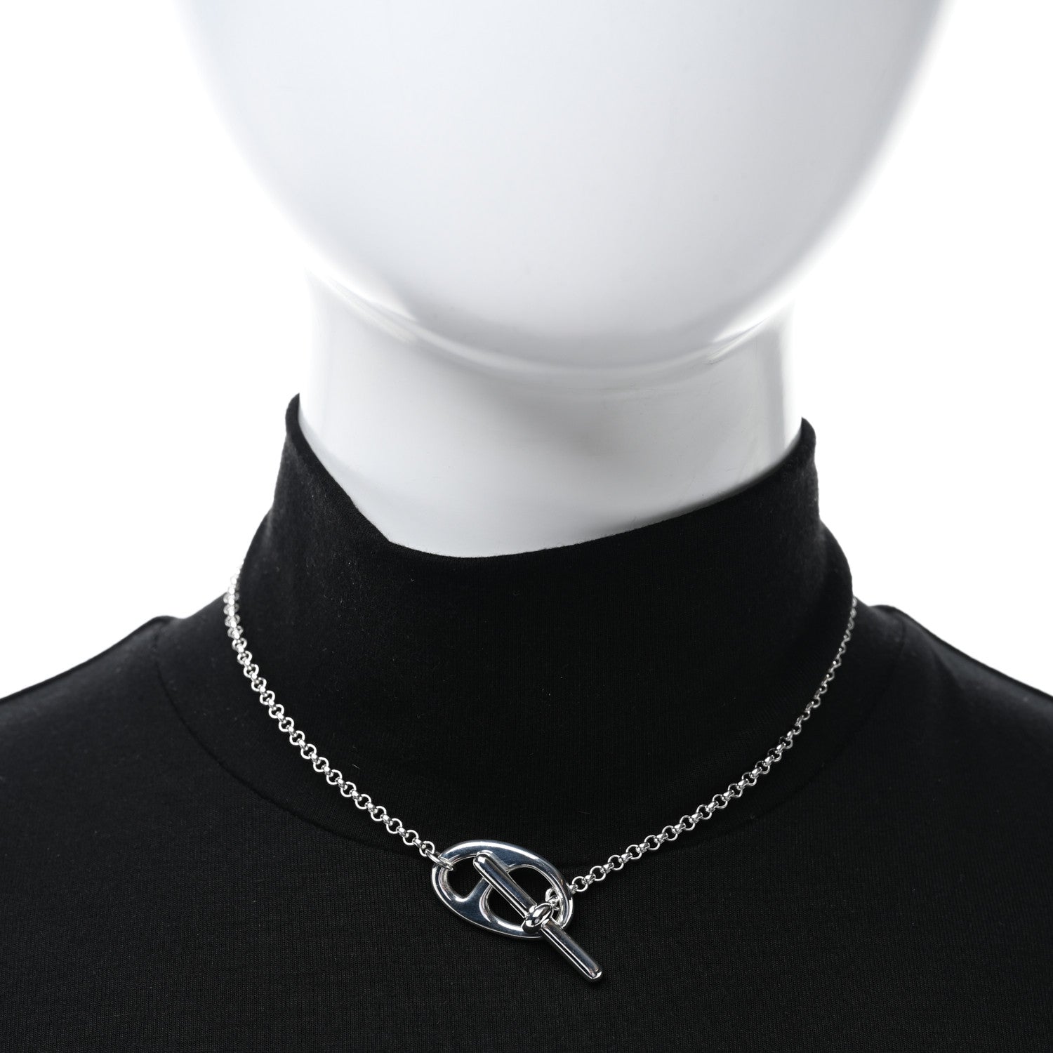 Hermes Sterling Silver Chaine D'Ancre Punk Toggle Necklace 3 of 5