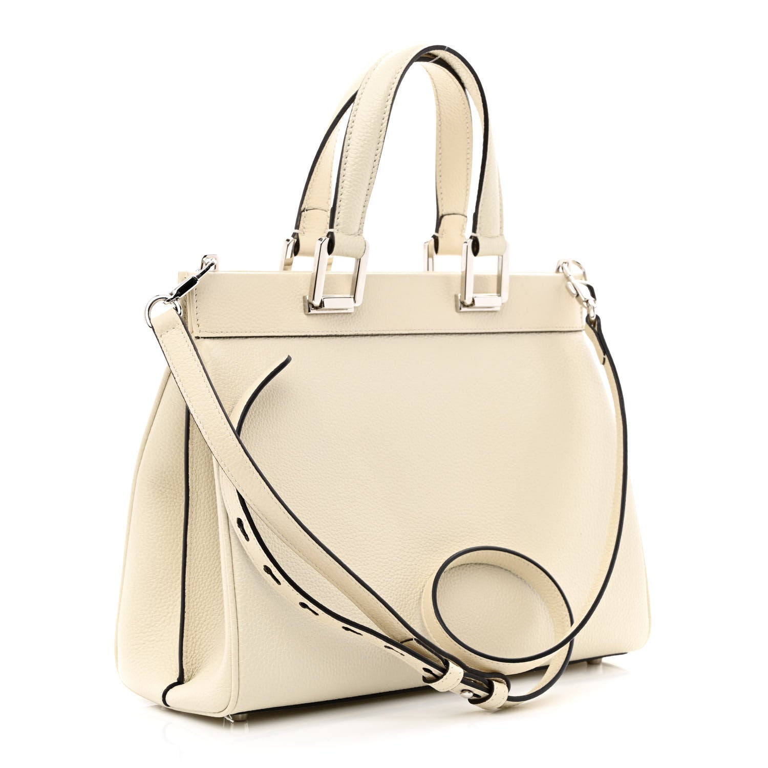 Gucci Grainy Calfskin Small Zumi Top Handle Bag Mystic White 3 of 14