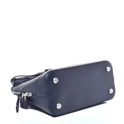 Balenciaga Signature Grained Calfskin Logo S Ville Top Handle Bag Bleu Tempete Jaune 4 of 8