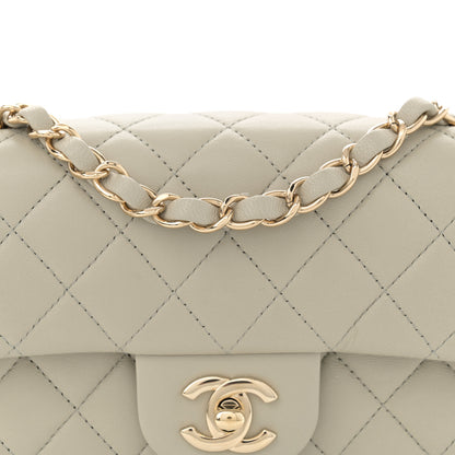 Chanel Lambskin Quilted Mini Rectangular Flap Grey 8 of 11