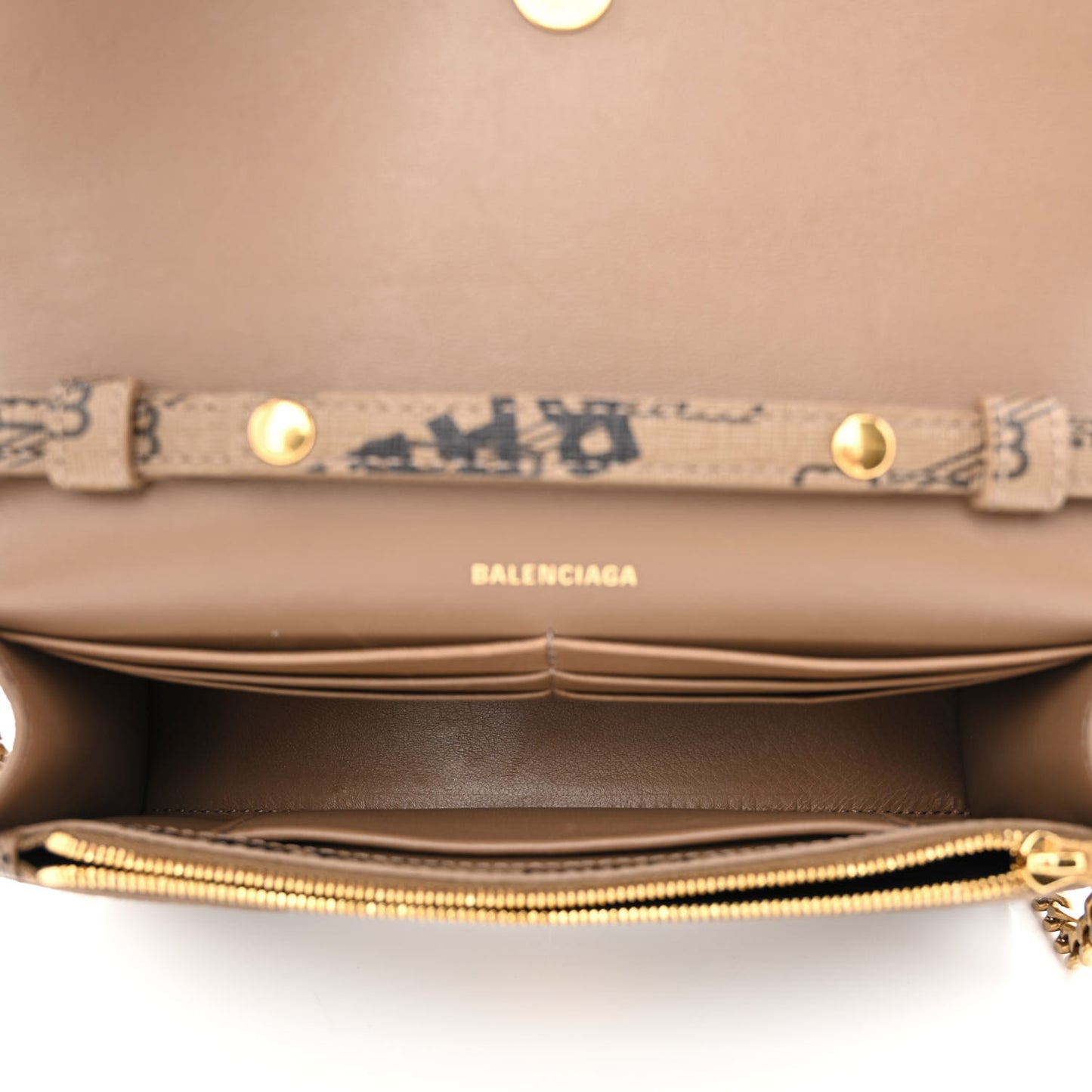 Coated Canvas BB Monogram Allover Logo Hourglass Chain Bag Beige Brown Black
