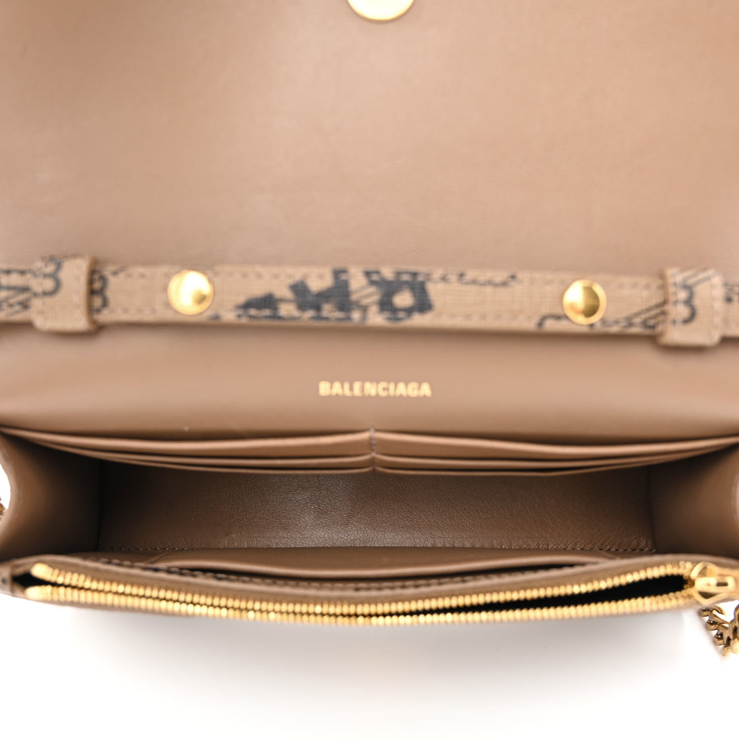 Balenciaga Coated Canvas BB Monogram Allover Logo Hourglass Chain Bag Beige Brown Black 5 of 9
