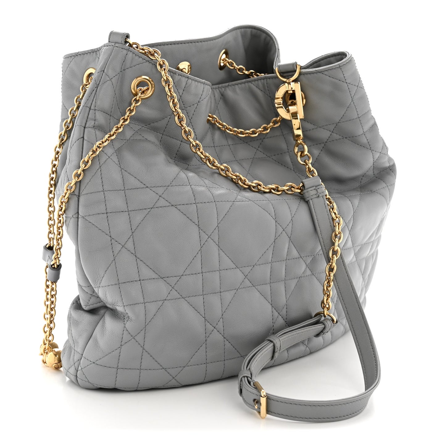 Lambskin Supple Macrocannage Ammi Bag Grey