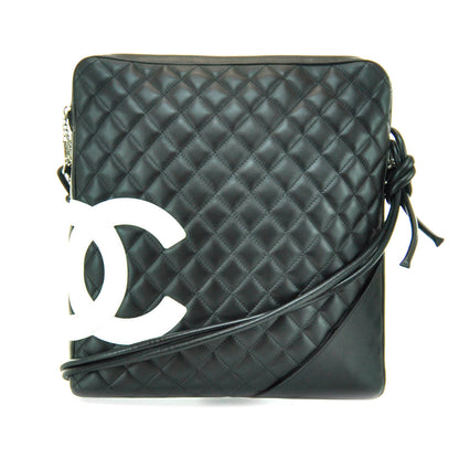 Chanel Calfskin Quilted Large Cambon Messenger Black White 1 of 11