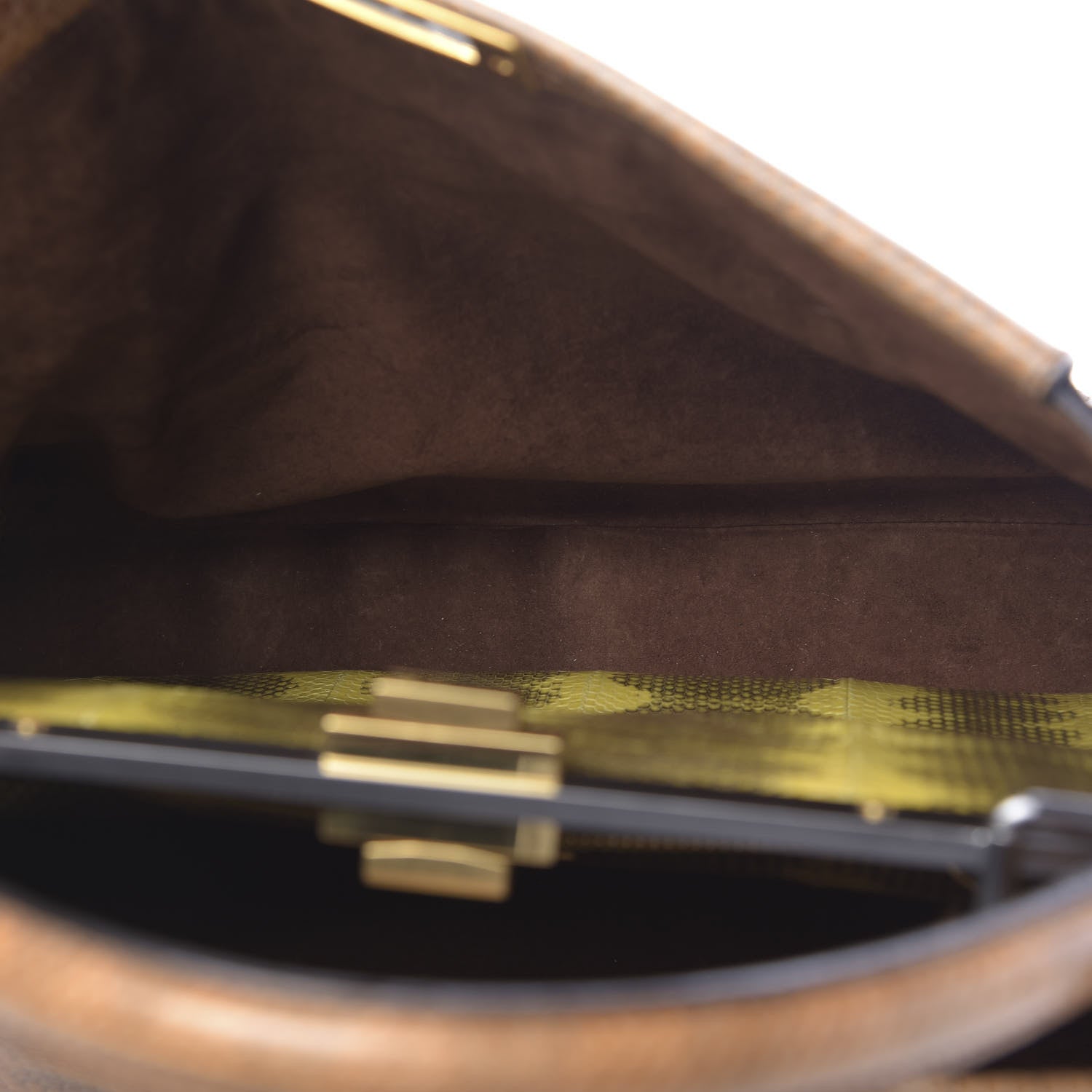 Fendi Watersnake Large Peekaboo Iconic Satchel Brown 8 of 12