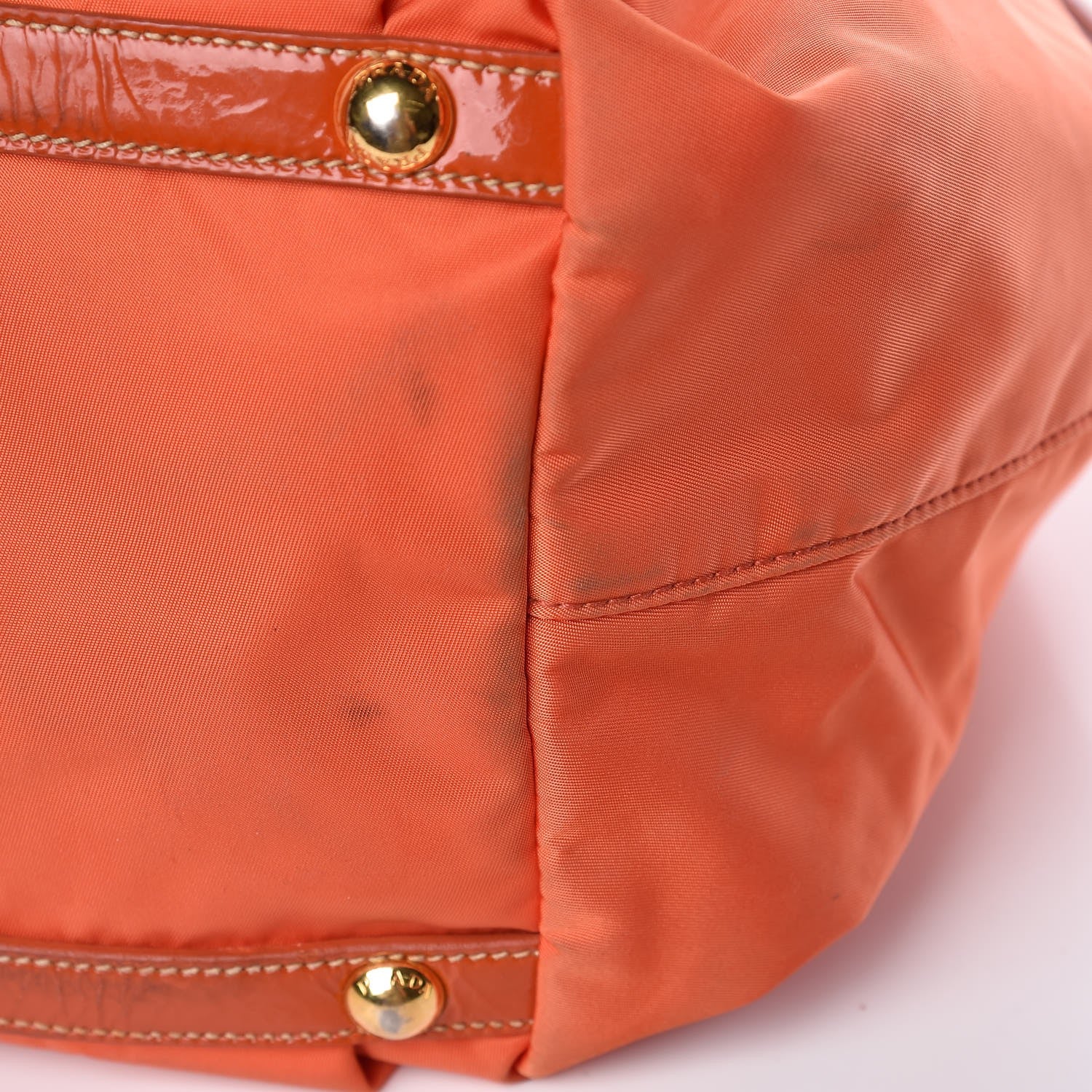 Prada Tessuto Nylon Chain Shoulder Bag Orange 10 of 11