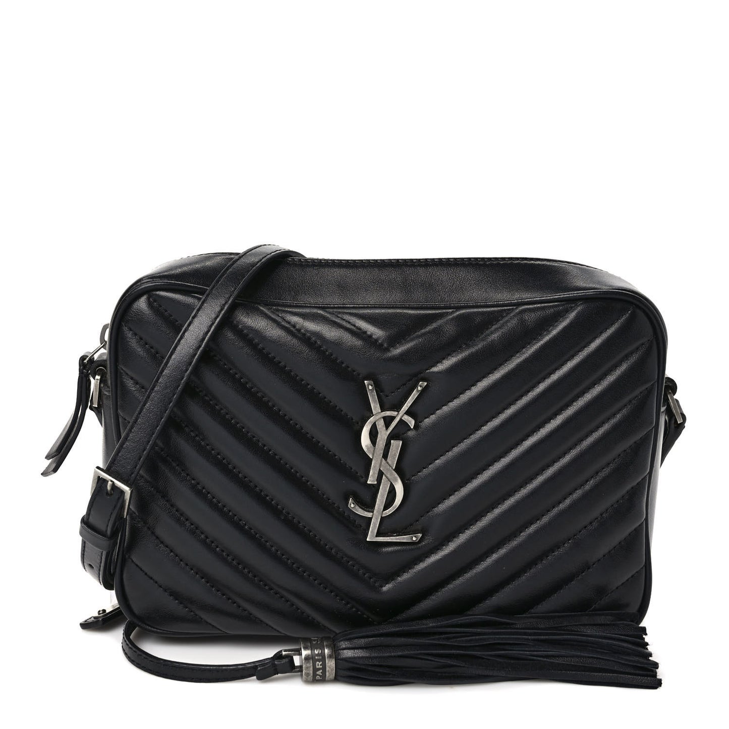 Calfskin Matelasse Monogram Lou Camera Bag Black