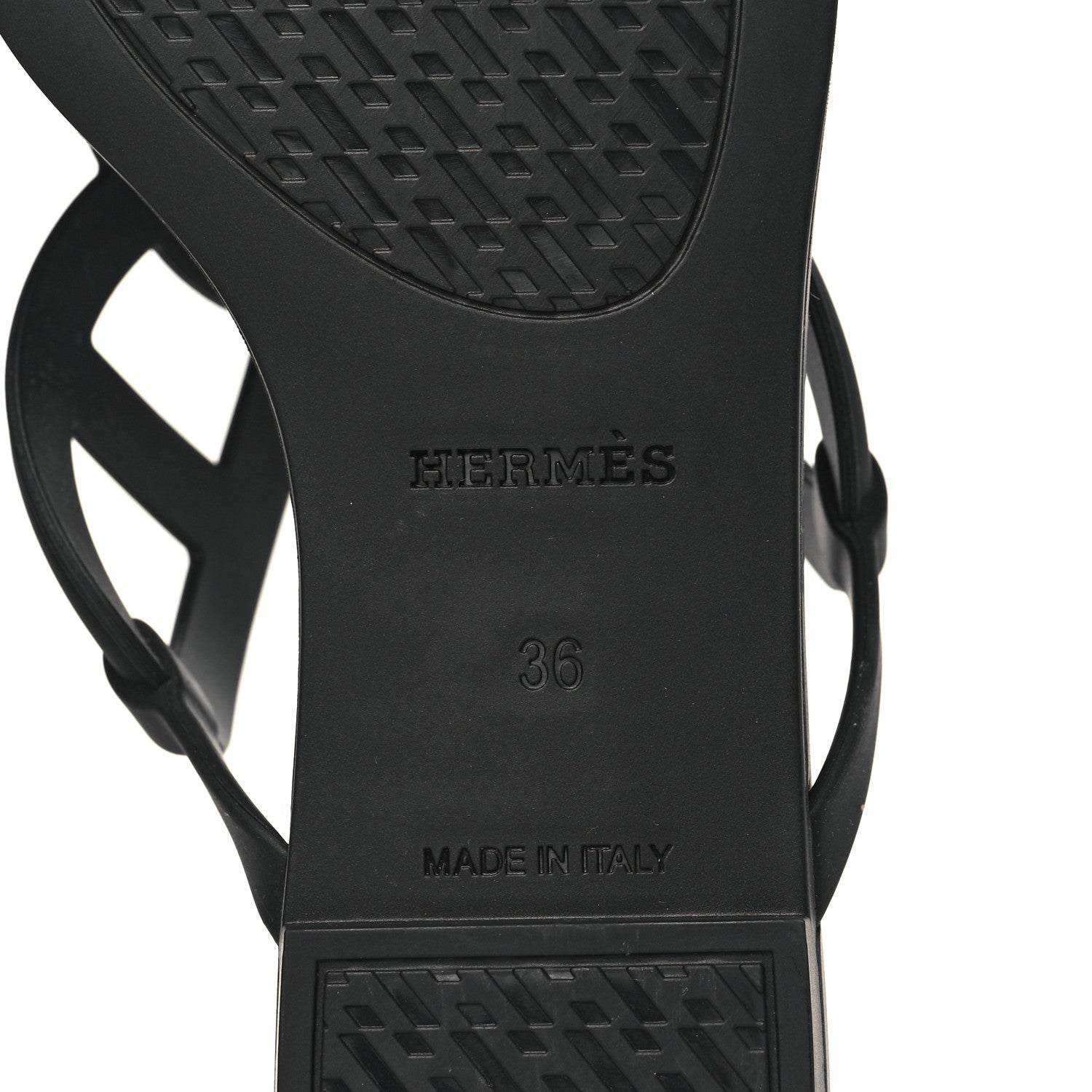 Hermes Rubber Womens Egerie Sandals 36 Black 6 of 9