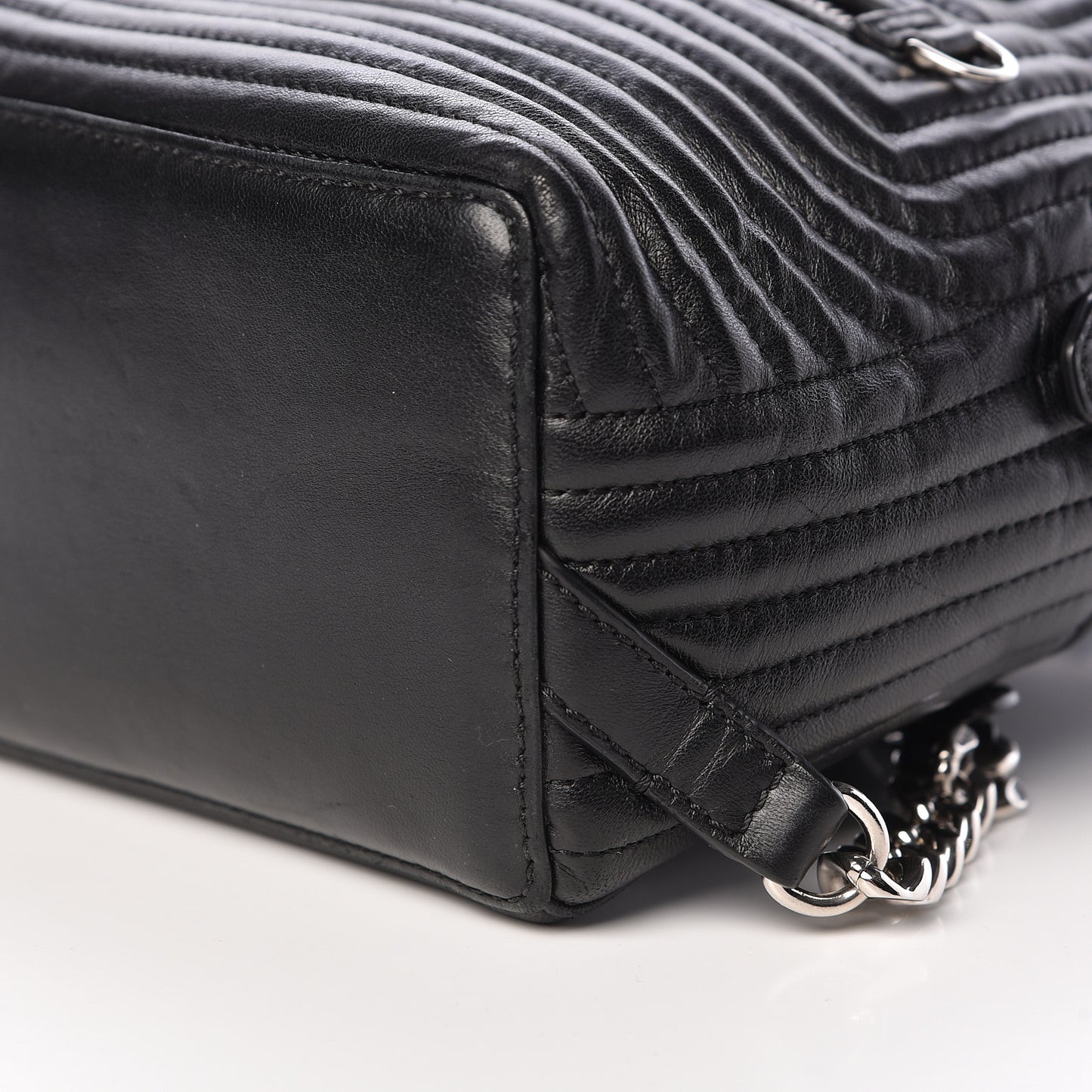 Shiny Nappa Trapuntata Mini Backpack Black